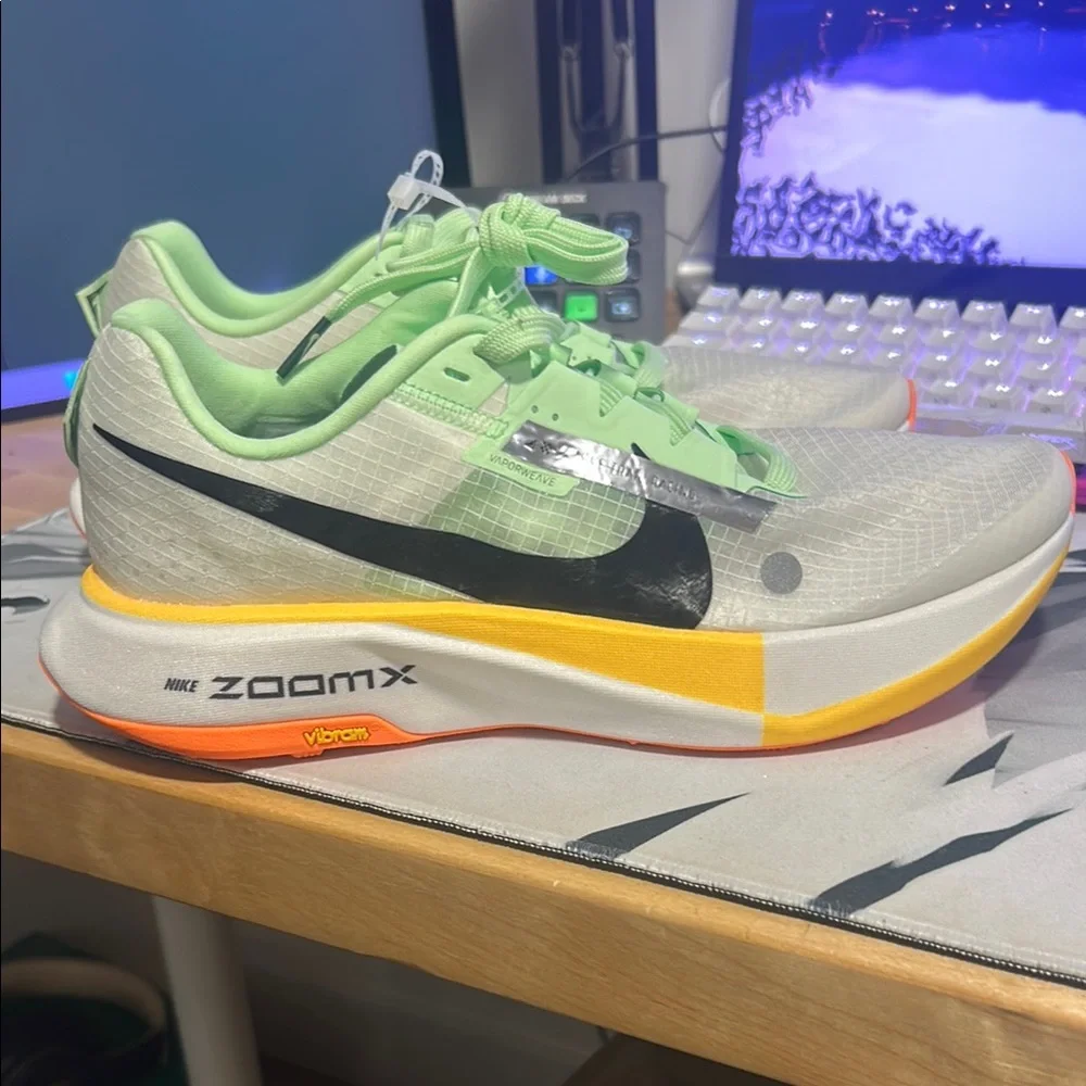 Nike ZoomX Women's Running Shoes - White, Green, Yellow, Orange - Picture 5 of 5